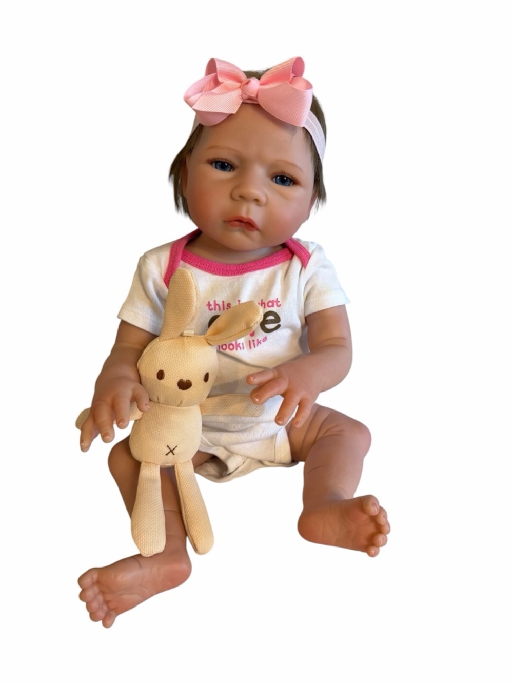 18” Anatomically Correct Silicone Sweet Girl Baby Doll with Magnetic Pacifiers - Picture 13 of 15